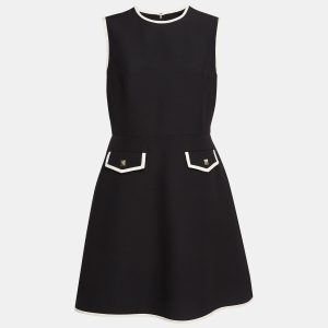 Valentino Black Wool Blend Stud Button Detail Short Dress M, Dresses - Luxury Closet catalog