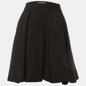 Valentino Black Wool Pleated Mini Skirt M, Skirts - Luxury Closet catalog