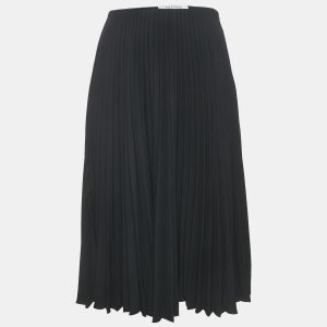 Valentino Black Sateen Plisse Midi Skirt S, Skirts - Luxury Closet catalog