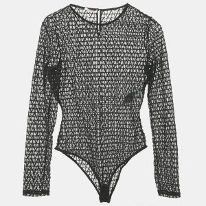 Valentino Black Mesh Toile Iconographe Bodysuit M, Shirts & Tops - Luxury Closet catalog