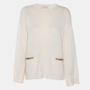 Valentino Cream Cashmere Knit Sweater XS, Sweaters & Cardigans - Luxury Closet