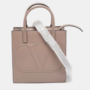 Valentino Dusty Pink Leather Small VLogo Walk Tote, Tote Handbags - Luxury Closet catalog