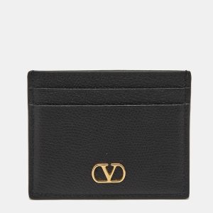 Valentino Black Leather VLogo Card Holder, Wallets & Money Clips - Luxury Closet catalog