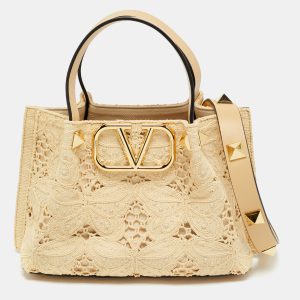 Valentino Natural Butterfly Effect Raffia Small VLogo Tote, Tote Handbags - Luxury Closet catalog