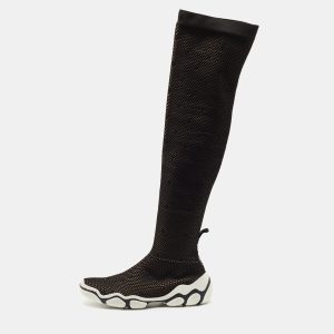 Valentino Black Stretch Fabric Knee Length Boots Size 39, Boots - Luxury Closet catalog