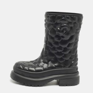 Valentino Black Rubber Atelier 03 Rose Edition Rain Boots Size 37, Boots - Luxury Closet catalog
