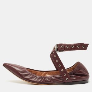 Valentino Burgundy Leather Rockstud Ballet Flats Size 37, Flats - Luxury Closet catalog