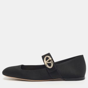 Valentino Black Satin VLogo Mary Jane Ballet Flats Size 38, Flats - Luxury Closet catalog