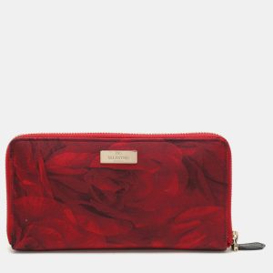 Valentino Red Printed Nylon Continental Zip Around Wallet, Wallets & Money Clips - Luxury Closet catalog