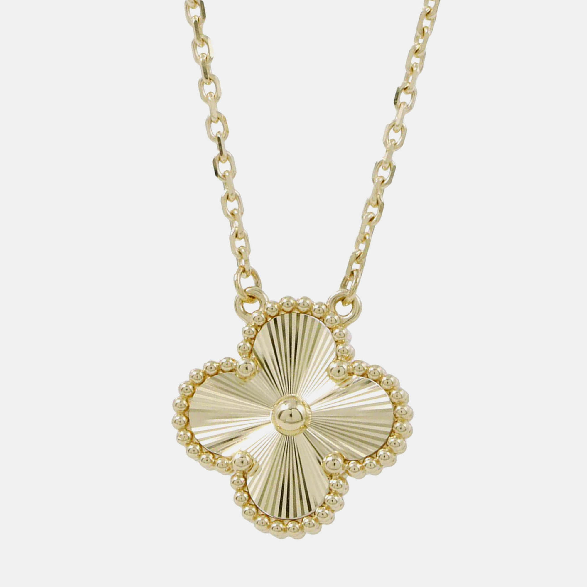 Van Cleef & Arpels Vintage Alhambra Guilloch 18K Yellow Gold Pendant Necklace, Necklaces - Luxury Closet catalog