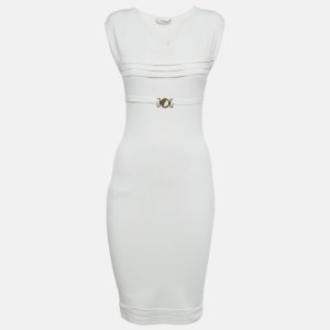 Versace Collection White Jersey Belt Detail Bodycon Dress S, Dresses - Luxury Closet catalog