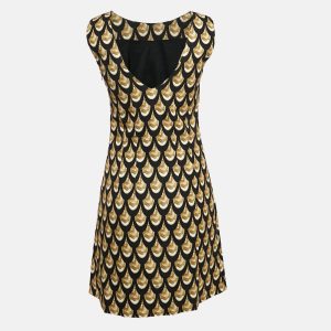 Versace Jeans Couture Black Printed Cotton Blend Sleeveless Mini Dress S, Dresses - Luxury Closet catalog