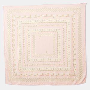 Versace Pink Chain Print Silk Square Scarf, Scarves & Shawls - Luxury Closet