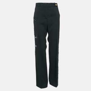 Versace Black Cut-Out Embellished Cotton Trousers M, Clothing - Luxury Closet catalog