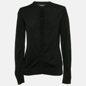 Versace Black Wool Knit Button Front Cardigan S, Sweaters & Cardigans - Luxury Closet catalog