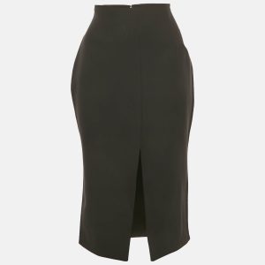 Versace Black Silk Front Slit Detail Pencil Skirt M, Skirts - Luxury Closet