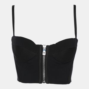 Versace Black Crepe Crop Tank Top S, Shirts & Tops - Luxury Closet