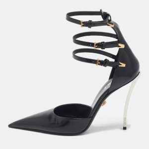Versace Black Brushed Leather Pin-Point Pumps Size 41, Pumps - Luxury Closet catalog