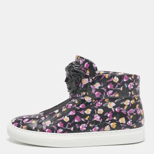 Versace Multicolor Floral Print Leather Medusa High Top Sneakers Size 38, Athletic Shoes & Sneakers - Luxury Closet
