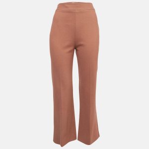 Victoria Victoria Beckham Brown Stretch Knit Flared Trousers M, Clothing - Luxury Closet catalog