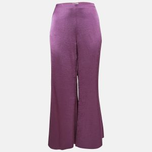 Vince Mauve Pink Satin Flared Trousers M, Clothing - Luxury Closet