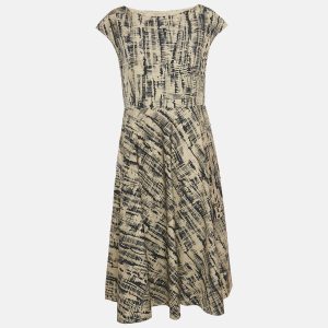 Weekend Max Mara Brown Printed Cotton Saloon Short Dress L, Dresses - Luxury Closet