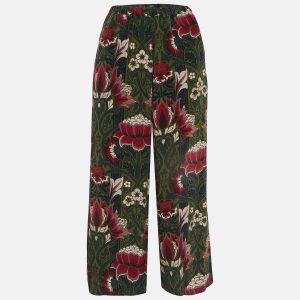 Weekend Max Mara Green Floral Print Silk Wide-Leg Pants S, Clothing - Luxury Closet catalog