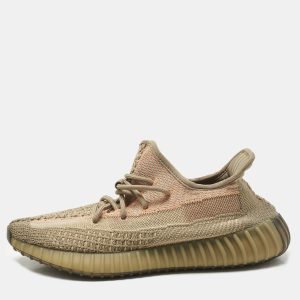 Yeezy x Adidas Brown Knit Fabric Boost 350 V2 Sand Taupe Sneakers Size 41 1/3, Athletic Shoes & Sneakers - Luxury Closet