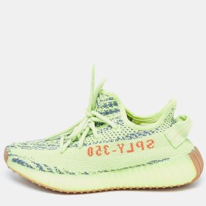 Yeezy x Adidas Green Knit Fabric Boost 350 V2 Frozen Yellow Sneakers Size 36, Athletic Shoes & Sneakers - Luxury Closet