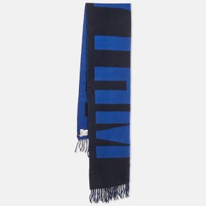 Zadig & Voltaire Blue Rhythm Intarsia Wool Blend Reversible Elliot Scarf, Scarves & Shawls - Luxury Closet
