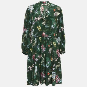 Zadig & Voltaire Green Resist Print Silk Season Dress S, Dresses - Luxury Closet