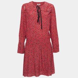 Zadig & Voltaire Red Floral Print Crepe Remus Liberty Mini Dress L, Dresses - Luxury Closet