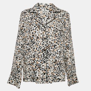 Zadig & Voltaire Brown Leopard Print Crepe Tradi Shirt S, Shirts & Tops - Luxury Closet