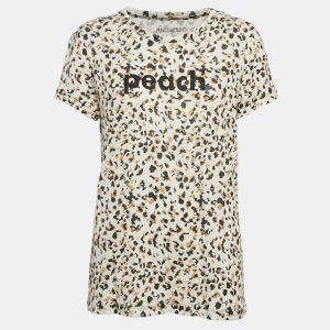 Zadig & Voltaire Beige Leopard Print Linen Jersey Oversized T-Shirt L, Shirts & Tops - Luxury Closet