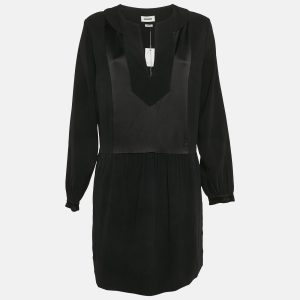 Zadig & Voltaire Black Satin Trim Crepe Gathered Mini Dress L, Dresses - Luxury Closet catalog