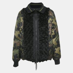 Zadig & Voltaire Black/Green Printed Fur Trim Nylon Reversible Kitch Jacket M, Coats & Jackets - Luxury Closet catalog