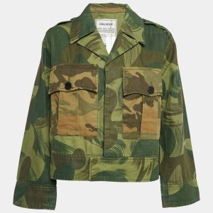 Zadig & Voltaire Military Green Camouflage Cotton Blend Button Front Jacket S, Coats & Jackets - Luxury Closet catalog