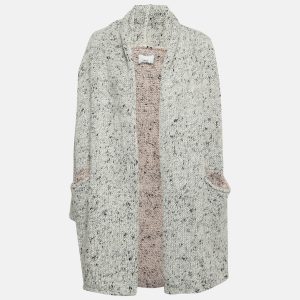 Zadig & Voltaire Grey Wool Blend Open Front Long Cardigan XS/S, Sweaters & Cardigans - Luxury Closet