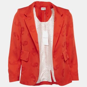 Zadig & Voltaire Red Paisley Jacquard Open Front Blazer S, Coats & Jackets - Luxury Closet catalog