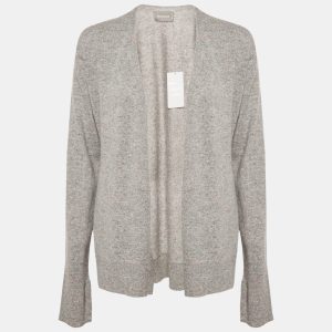 Zadig & Voltaire Grey Textured Cashmere Daphnee Cardigan L, Sweaters & Cardigans - Luxury Closet
