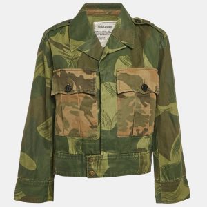 Zadig & Voltaire Military Green Camouflage Cotton Blend Kaleno Jacket XS, Coats & Jackets - Luxury Closet