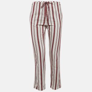 Zadig & Voltaire Cream Striped Cotton Raye Trousers S, Clothing - Luxury Closet