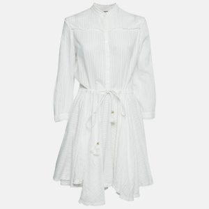 Zadig & Voltaire White Striped Lace Trim Cotton Mini Dress L, Dresses - Luxury Closet catalog