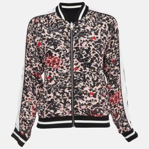 Zadig & Voltaire Pink/Black Printed Crepe Reversible Billy Leo Jacket XS, Coats & Jackets - Luxury Closet