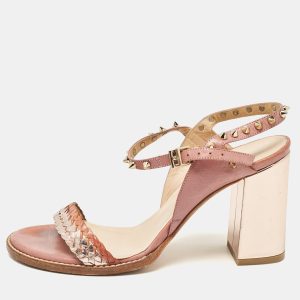 Zadig & Voltaire Metallic/Pink Leather Ankle Strap Sandals Size 39, Sandals - Luxury Closet catalog
