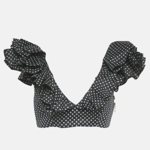 Zimmermann Black Polka Dots Linen Painted Heart Cascade Top M, Shirts & Tops - Luxury Closet