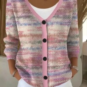 Women Cotton Ombre Long Sleeve Comfy Casual Cardigan, Cardigans, color:Purple|size:4XL, catalog Noracora shop