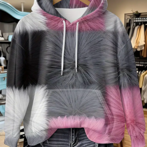 Women Abstract Spring/Fall Printing Long Sleeve Casual Daily Hoodie, JustFashionNow Sweatshirts & Hoodies, color:pink-gray|size:4XL,
