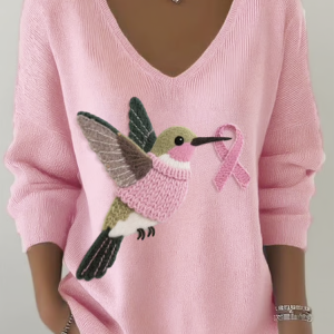 Women Cotton Animal Long Sleeve Comfy Casual Sweater, Sweaters, color:Pink|size:4XL, catalog Noracora shop