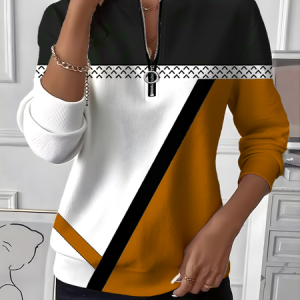 Vintage Crew Neck Geometric Sweatshirt, Hoodies & Sweatshirts, color:Orange|size:4XL, catalog Noracora shop